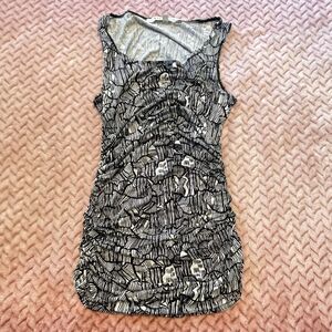 NEW Max Studio Patterned Cinch Hip Tank Womens Size XS